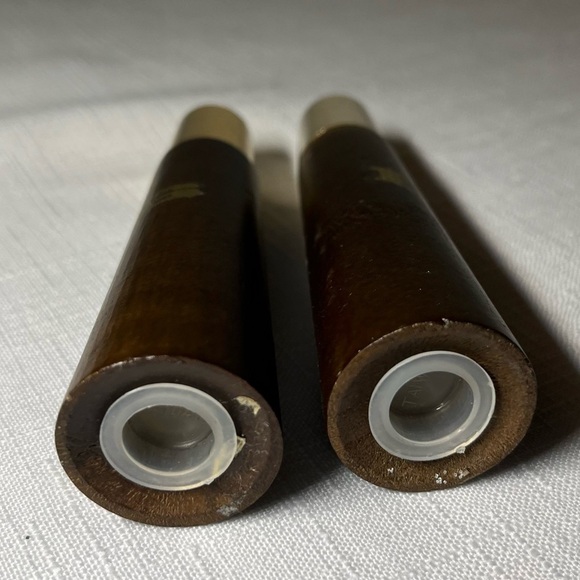 Vintage Wood Salt & Pepper Shakers Mid Century Modern Cone Shaped Wood - Picture 2 of 3